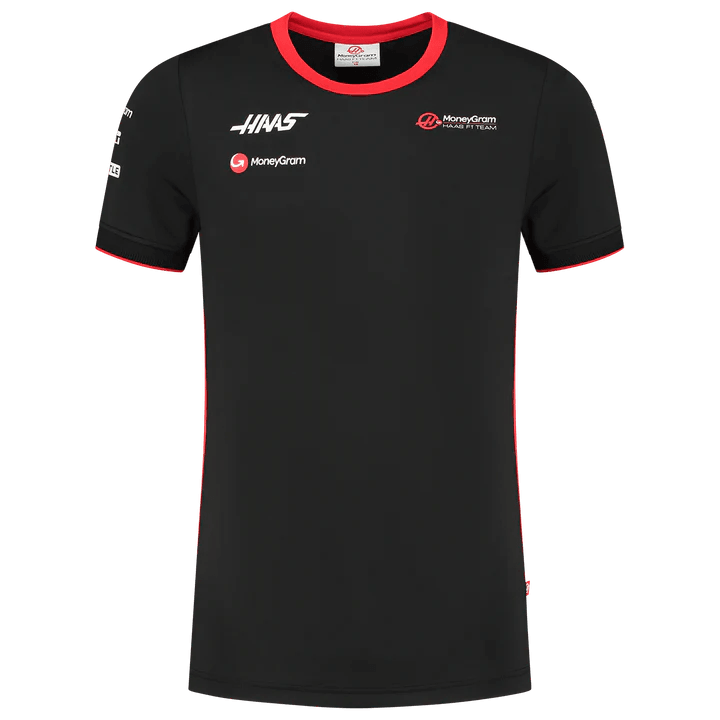 Haas Racing F1 2023 Men's Team Fitted Polo Shirt - Black - Rustle Racewears