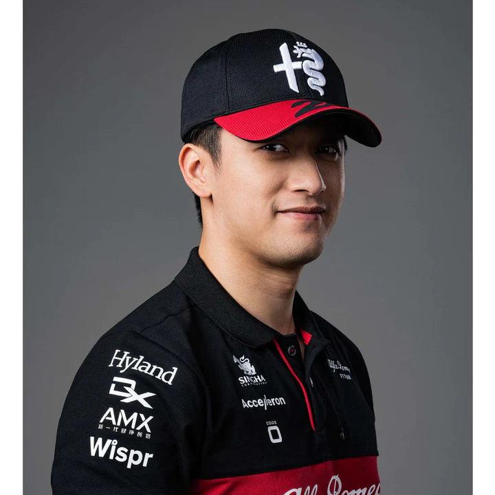Alfa Romeo Racing F1 2023 Guanyu Zhou #24 Team Baseball Hat- Black - Rustle Racewears