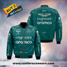 Aston Martin Aramco Cognizant F1 2023 Official Fernando Alonso Team Driver Bomber Jacket - Rustle Racewears