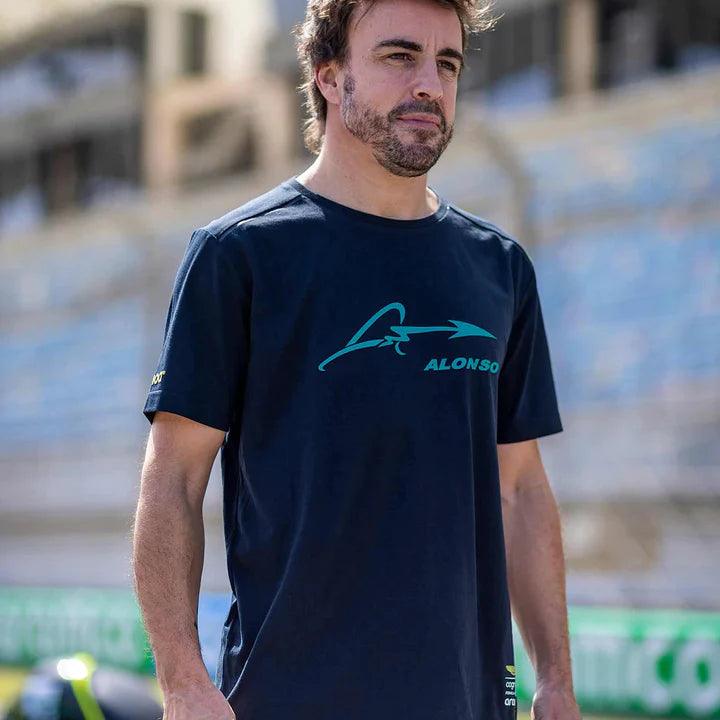 Aston Martin Cognizant F1 Kimoa Fernando Alonso Men's Lifestyle T-Shirt - Black - Rustle Racewears