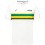Ayrton Senna Men's Helmet Striped T-Shirt - Rustle Racewears