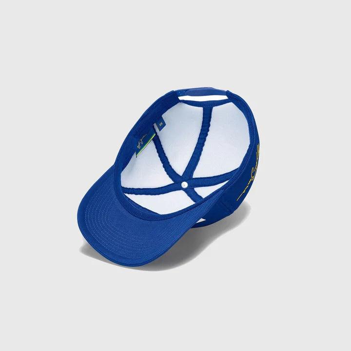 Ayrton Senna Replica Nacional Baseball Hat- Blue With Gift Bag - Rustle Racewears