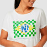 Ayrton Senna Women's Fanwear Flag T-Shirt- White - Rustle Racewears