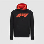 Formula 1 Tech Collection F1 Men's Large Logo Hooded Sweatshirt Black/Gray/Red - Rustle Racewears