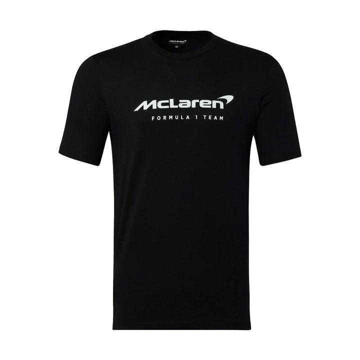 McLaren F1 Men's Miami Neon Logo T-Shirt-Black/White/Vice Blue/Beetroot Purple - Rustle Racewears