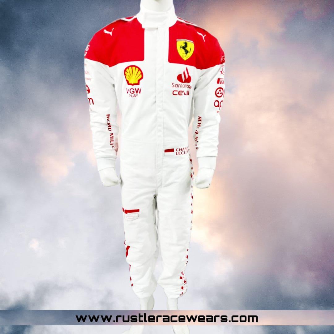Scuderia Ferrari 2023 Team Charles Leclerc Special Edition Monaco GP Replica Race Suit - Rustle Racewears