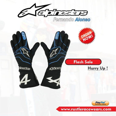 2021 Fernando Alonso F1 Racing Gloves Alpinestars - Rustle Racewears